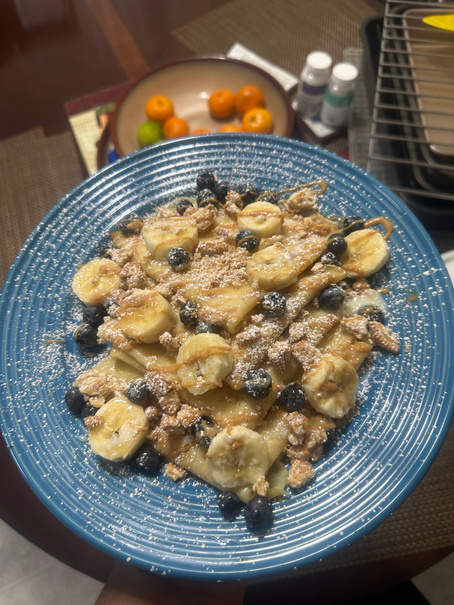 Plate of a banana dessert