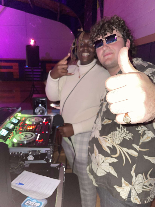 Richard and his dad DJing together