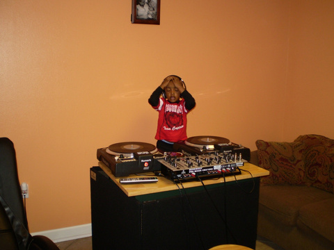 Richard DJing at home
